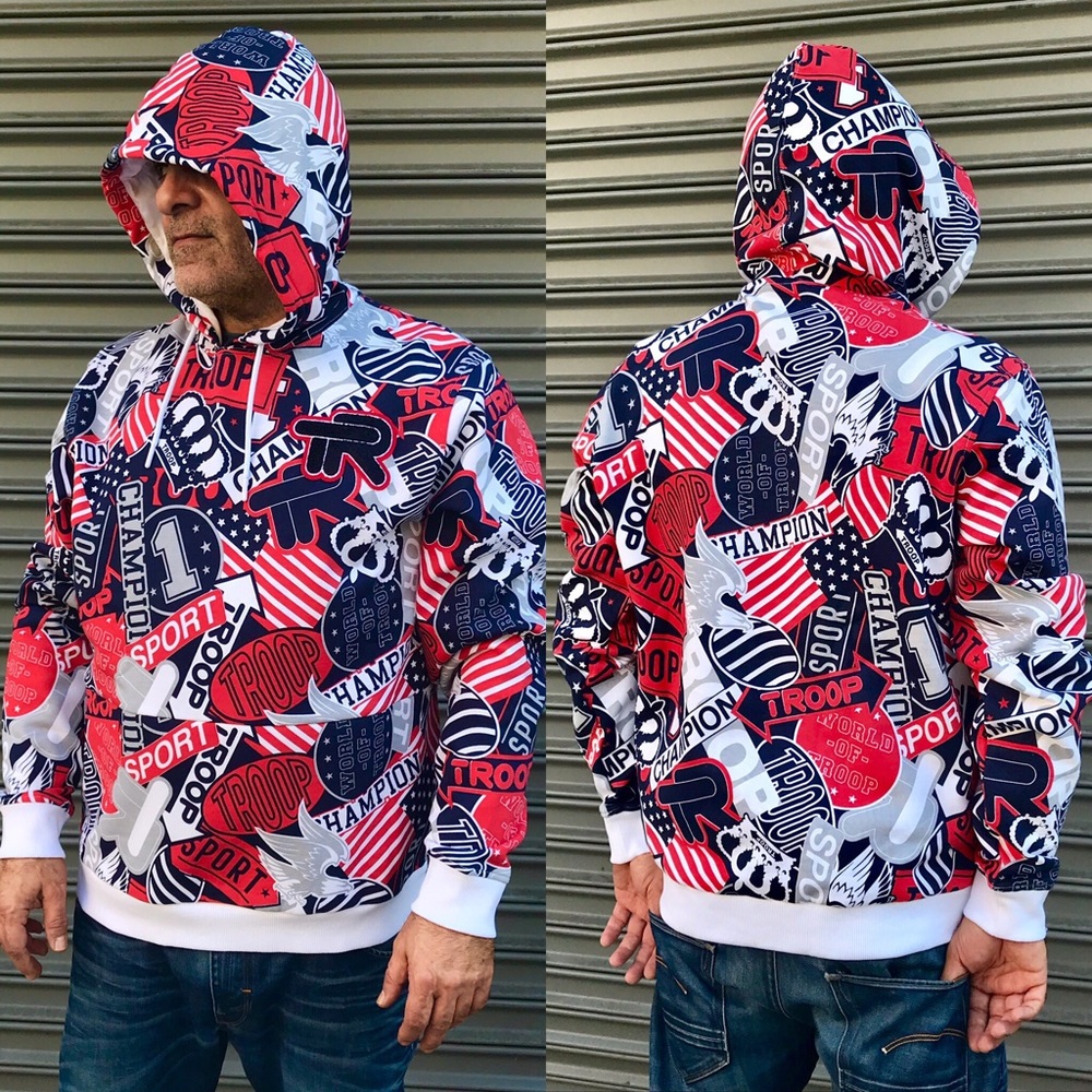 Men’s Troop All Over Red | White | Navy Hoodie